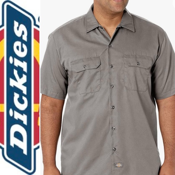 DICKIES MENS WORK SHIRT. GREAT USED CONDITION. SHORT SLEEVE. TRADITIONAL FIT - Picture 2 of 11